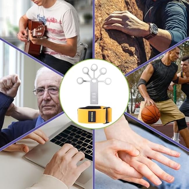 Forearm and Grip Strength Trainer, Finger and Hand Gripper Strengthener, Wrist and Hand Exercisers for Strength with 3 Levels, Relieve Pain Arthritis (Grey)