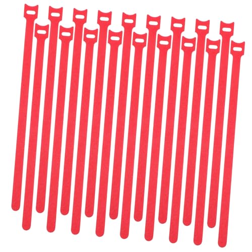100 piezas de bridas de cable reutilizables rojas con gancho y bucle para organizar cables, correas autoadhesivas para administración de cables en el hogar y oficina miniatura 1