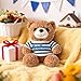 Duckbe Personalized Teddy Bear Stuffed Animal with Embroidered Name, Custom Bear Plush Toy for Baby Toddler, Birthday Gift for Kids Boys Girls, 12 Colors(8.66inche Without icon)