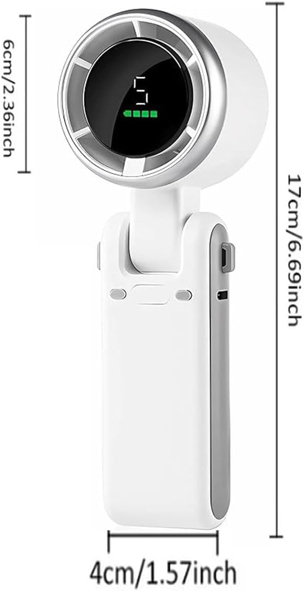 Regularlyk - Ventola turbo portatile N607, portatile, ricaricabile, 5 marce, 3 in 1, con ventole di raffreddamento Air Turbo Tech, regalo per viaggi/campeggio/all'aperto