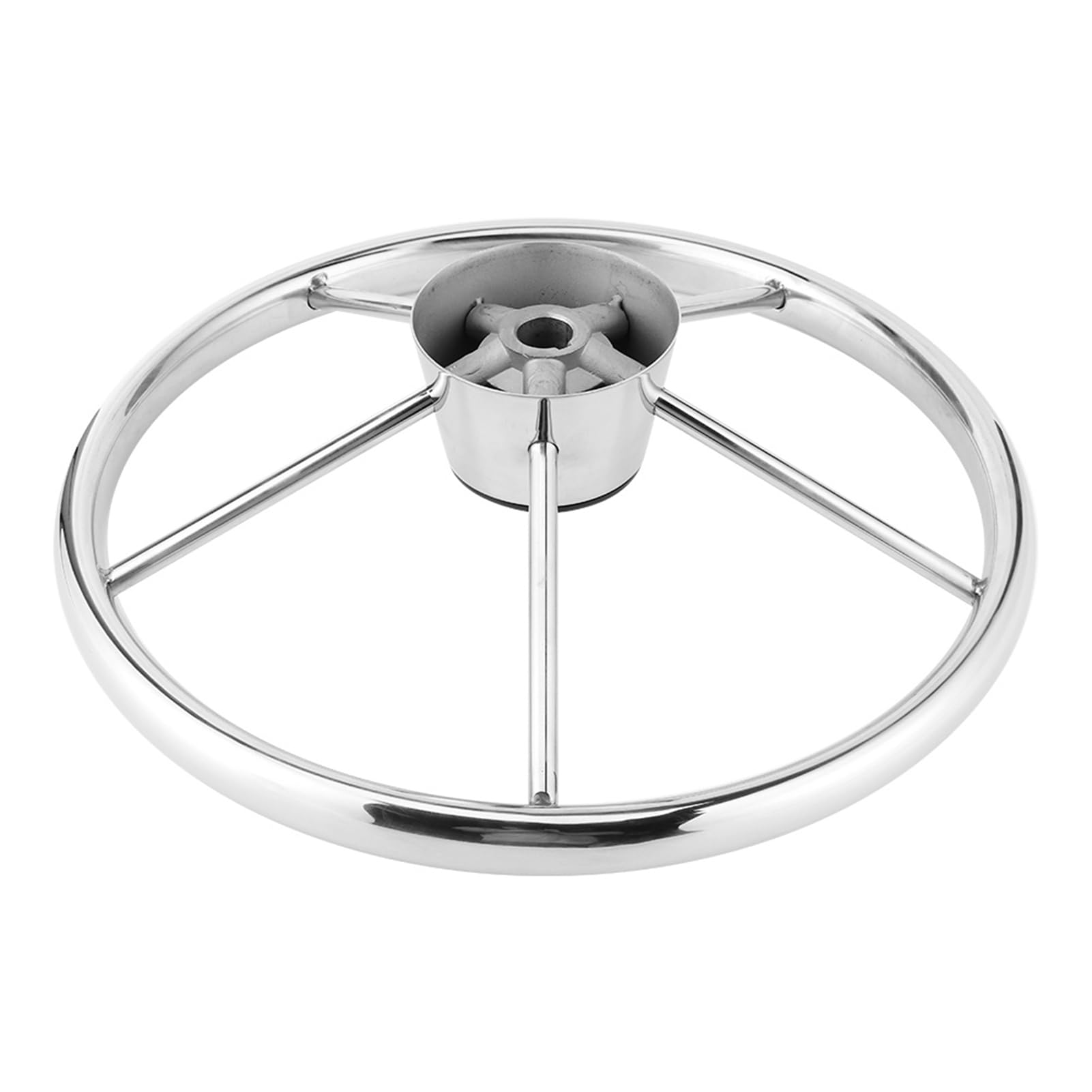 Ymiko Boat Steering Wheel, Stainless Steel Marine Steering Wheel Easy Installation Steel for Boat, Yacht