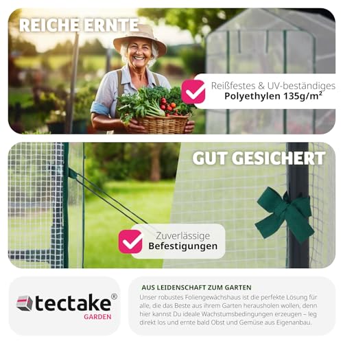 TecTake 800284 – Gewächshaus, Schützt Pflanzen vor Kälte, Regen, Hagel, Wind und Frost – Diverse Modelle (186x120x190 cm | Nr. 401861) - 7