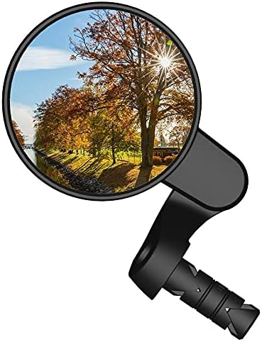 MEACHOW 2022 New Bar End Bike Mirror, 80mm Crystal UHD Automotive Grade Glass Lens E-Bike Mirrors, Scratch Resistant, Safe Rearview Mirrors, (Silver Left Side) ME-021LS