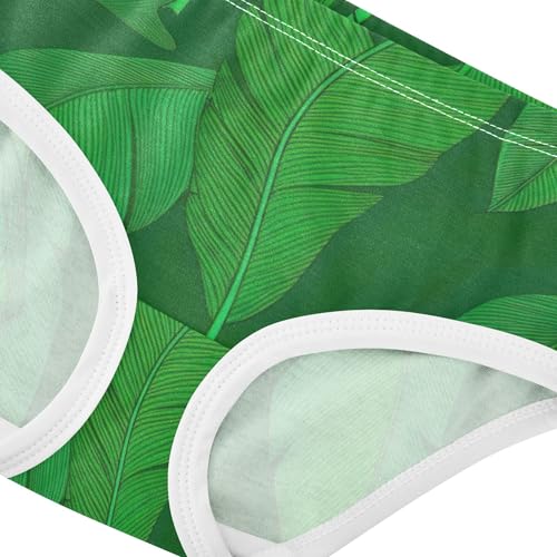 Cotton Toddlers Underwear Floral Tropical Banana Leaves Green Girl Panties Cute Designer Kids Briefs Undies 2t4