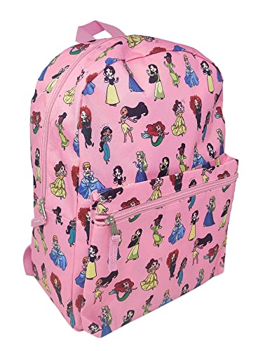 Disney Princess 16" Backpack Bag Belle Cinderella Tiana Jasmine Ariel Snow White4
