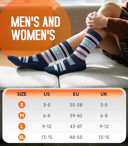 PULIOU Merino Wool Socks for Women Men, 3 Pairs Moisture Cushioned Wicking Hiking Socks, Breathable Wool Sock for Outdoor Activities - M - image 7