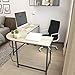 Teraves Modern L-Shaped Desk 66'' Corner Computer Desk Home Office Study Workstation Wood & Steel PC Laptop Gaming Table