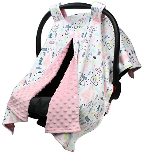 Image of Car Seat Canopy Cover - Pink Pines