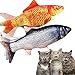 2 Pack Flopping Fish Cat Toy,Electric Moving Fish Toys for Indoor Cats,Realistic Plush Simulation Dancing Wagging Fish Cat Toy Catnip Kicker Bite Toys, Motion Kitten Toy, Interactive chew cat toys