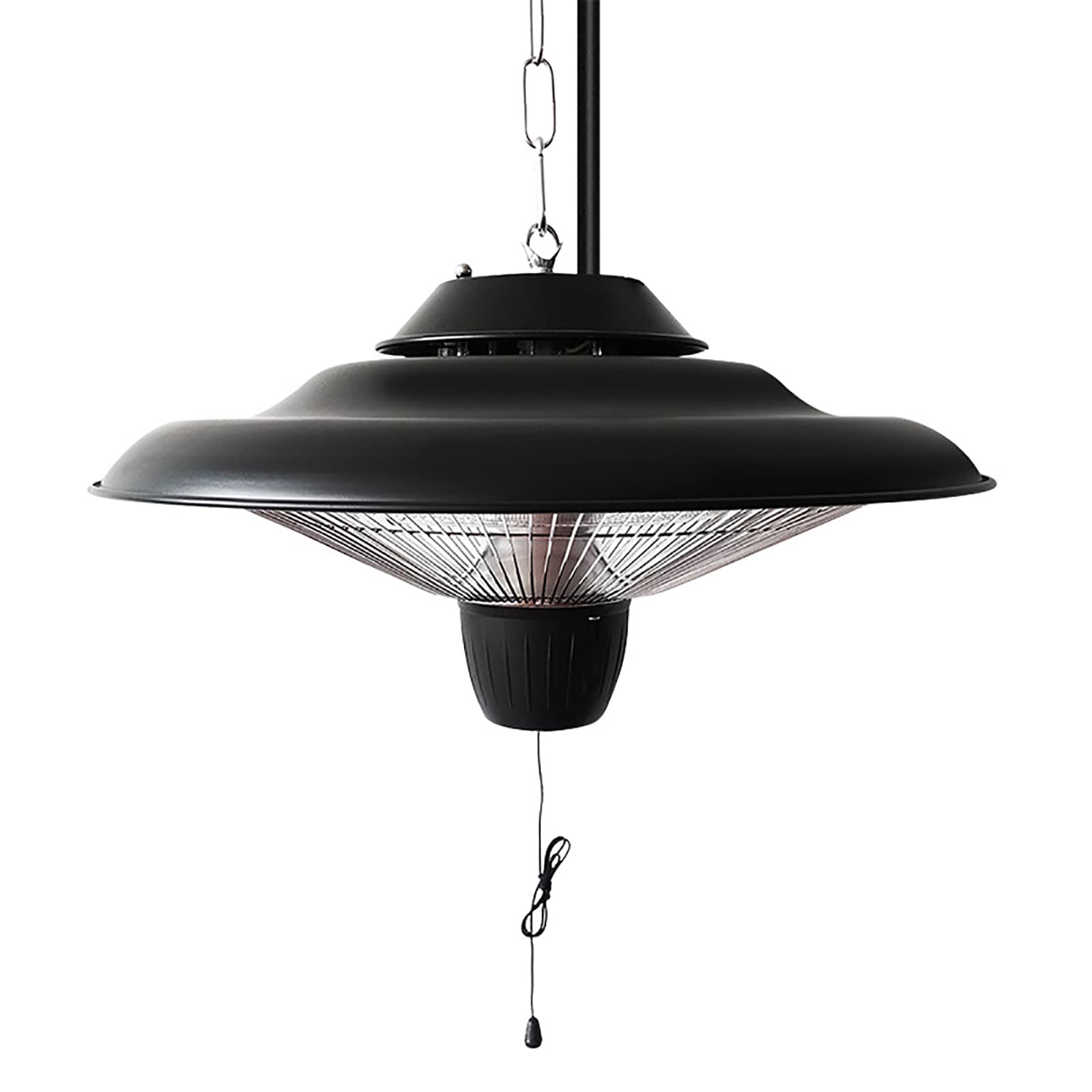 WDAA Electric Hanging Patio Heater, Ceiling Mounted, Outdoor or Indoor Use, 750W/1500W - Black