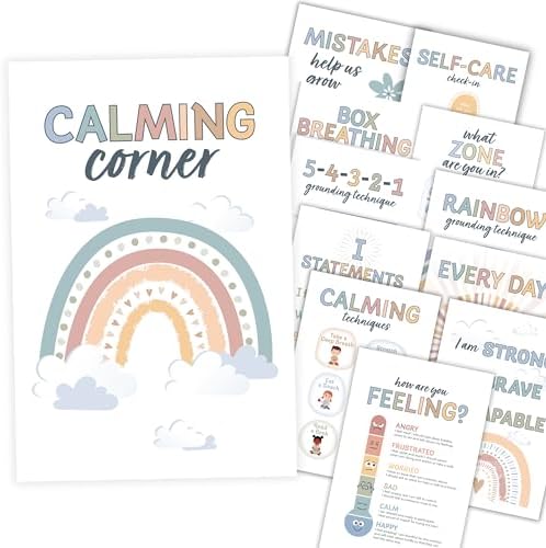 Whaline Calming Corner Poster - 12 Bögen Für Klassenzimmer & Therapie