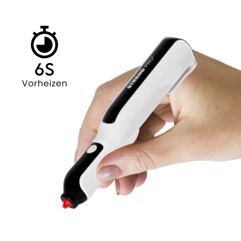 STREND PRO Heißklebepistole, Akku-Klebepistole, Akku-Mini-Montagekleber, Schnellheiz-Klebepistole, 6 Sek. Aufheizzeit, 7-mm-Heißklebestifte, Micro-USB-Ladegerät, kleine Heimwerkerarbeiten, schnelle Re