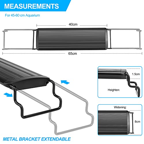 Aquarium LED Beleuchtung, Vollspektrum Aufsatzleuchte Aquarium Lampe mit Timer, 10 Helligkeitsstufen Dimmbar, einstellbare Zeitschaltung 6/10/12 STD., SPL-45 – Bild 6
