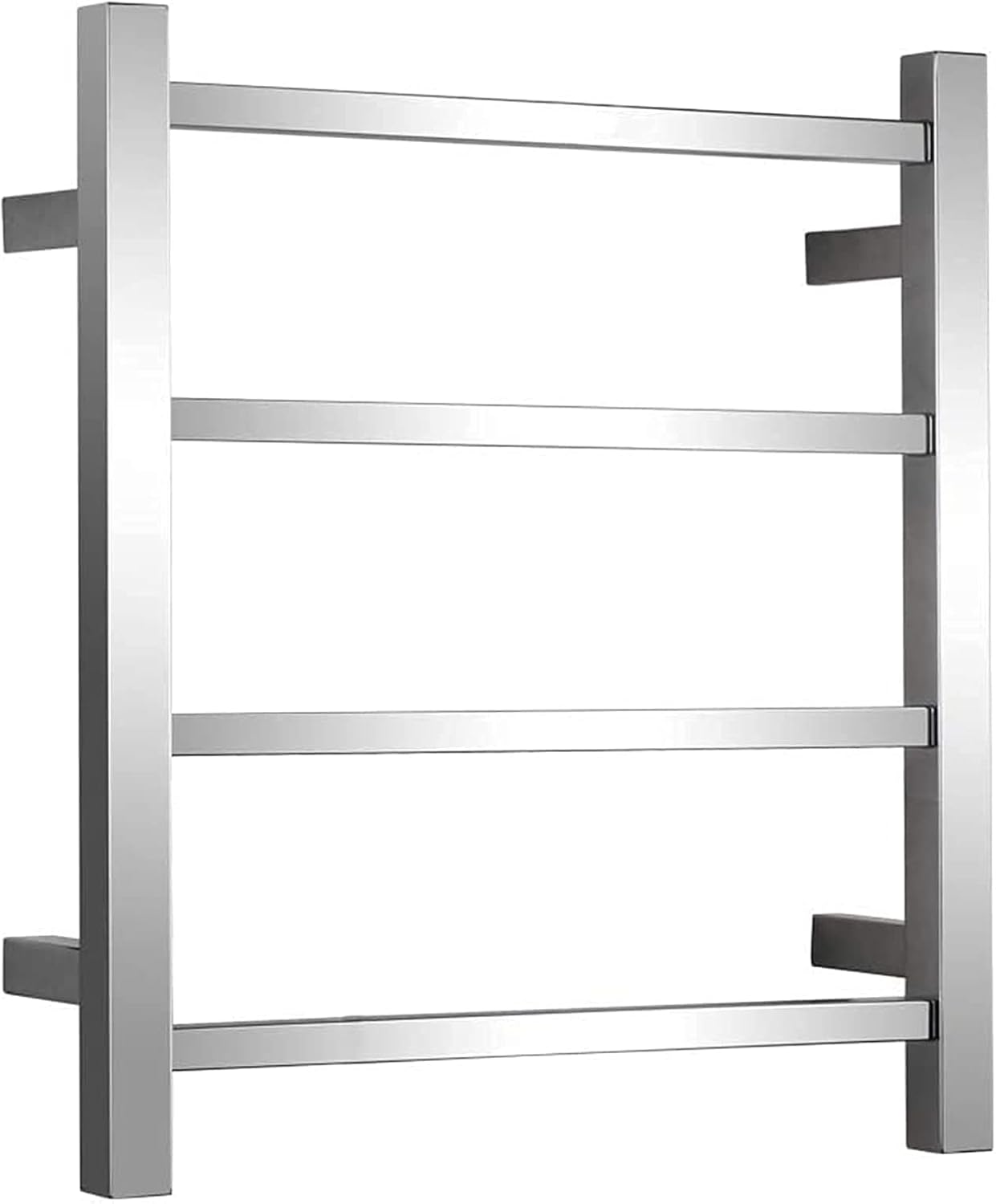 Towel Warmer, Electric Heated Towel Rail Radiator, for Bathroom Modern 4 Bar Wall Mounted Towel Warmer in Polished Chrome 50W 304 Stainless Steel Electric Heated Towel Rack,Plug in