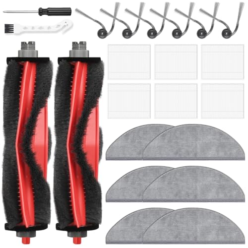 Image of 22 Pack Replacement Parts for Roborock Q7 M5 /M5+ /Q7 L5 /L5+ Robot Vacuum | 2 Main Brushes 6 Side Brushes 6 HEPA Filters 6 Mop Pads 1 Cleaning Brush 1 Screwdriver