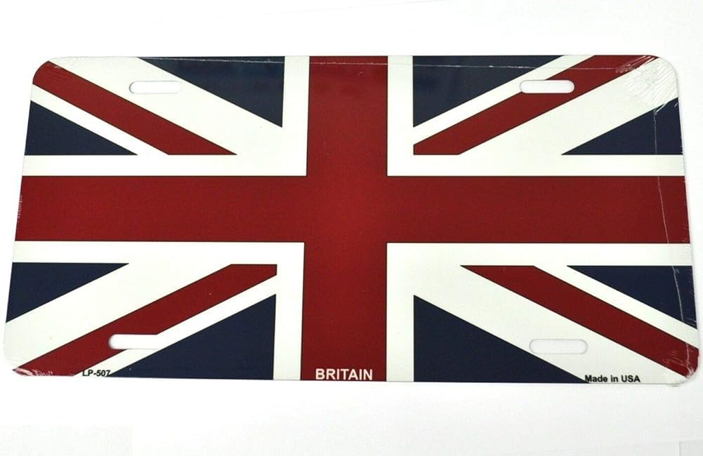 Ingzzaac Registration Plate License Plate Deco Britain England Flag License Plate Sign 6x12 inches