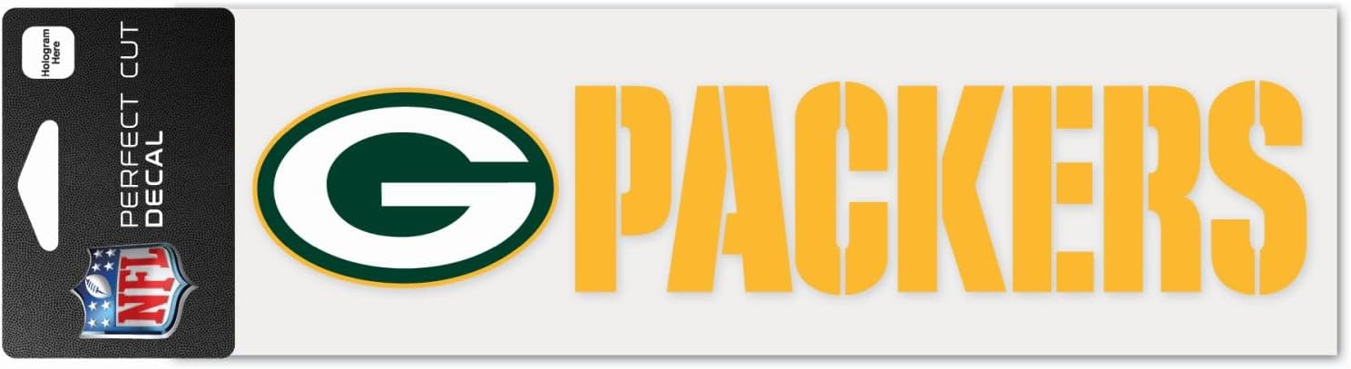 WinCraft NFL Green Bay Packers WCR48939014 Perfect Cut Decals, 3" x 10"