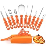YONSEN Pumpkin Carving Kit 10 PCS Halloween Professional Pumpkin Carving Tools with Carrying Bag Stainless Steel Pumpkin Carving Set for Halloween Jack-O-Lanterns