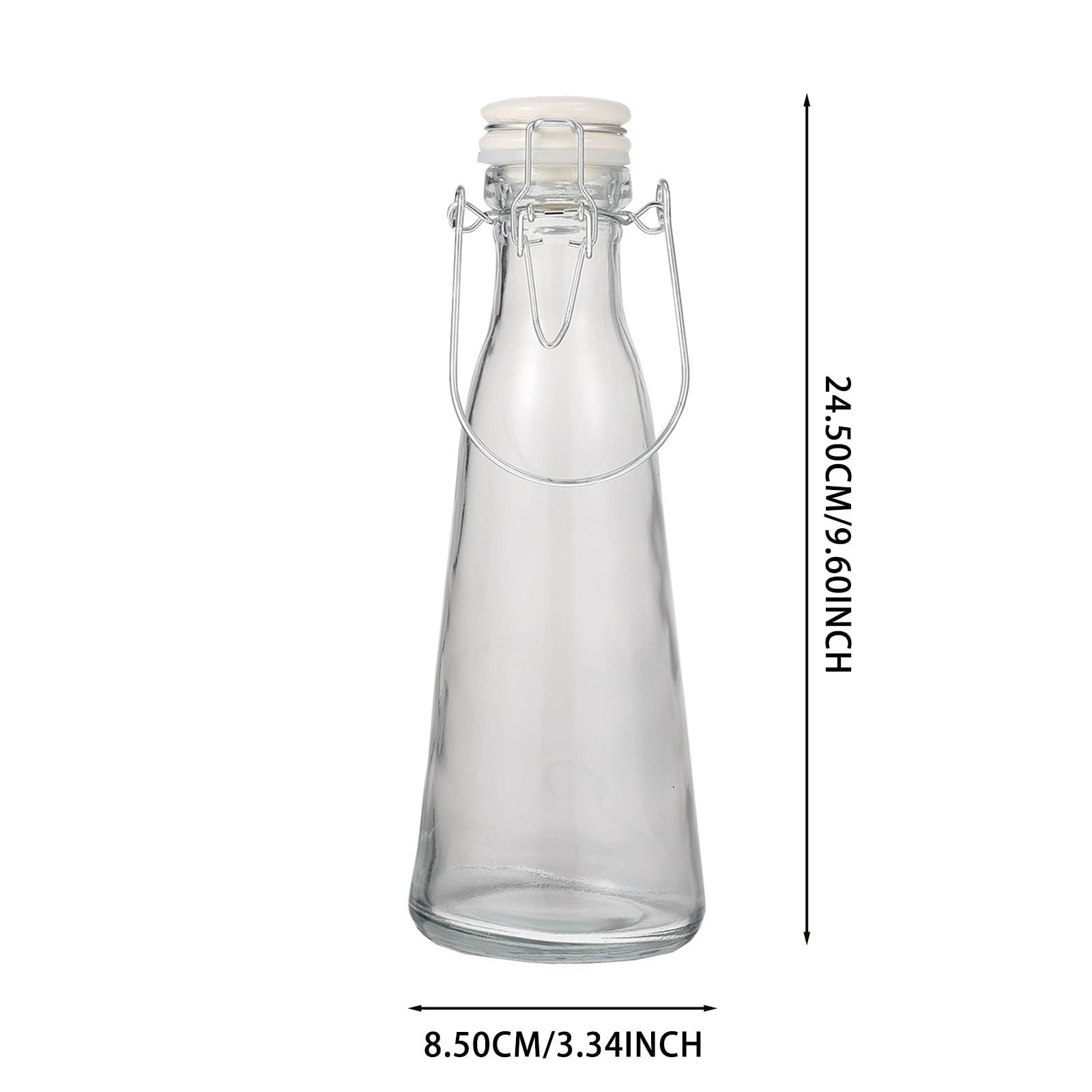2 Stück Glas Trinkflaschen 500ml und 1000ml mit Sicherem Verschluss Umweltfreundliche Flaschen für Milch und Saft im Milchtee oder Coffeeshop