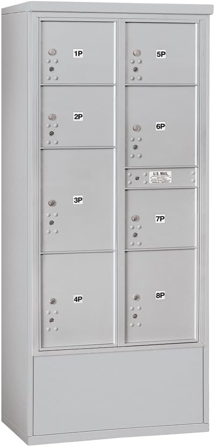 Salsbury Industries 3916D-8PSFP Free Standing Horizontal 4C Mailbox, Sandstone