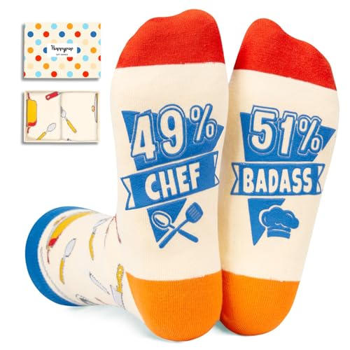 HAPPYPOP Chef Gifts Ideas - Cooking Baking Pastry Socks, Unisex, Medium, 1 Pair