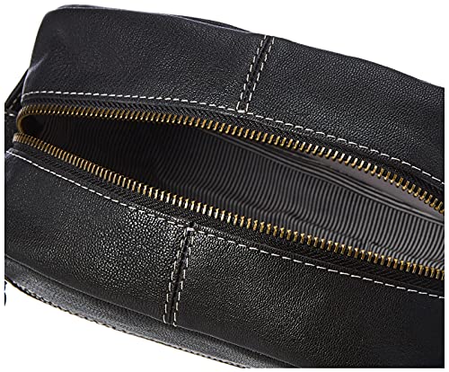 Timberland Men's Rugged Wash Leather Travel Kit, Black #TOP4