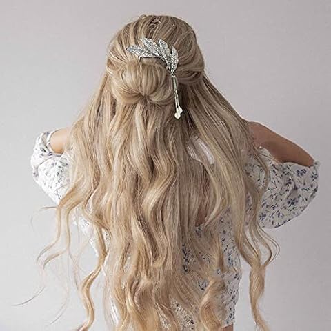 Wedity Silver Tassel Pearl Hairpin Cover