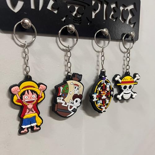 Kit Porta Chaves E Chaveiros One Piece Organizador Parede