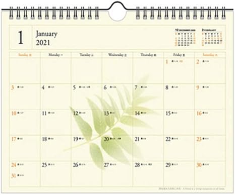 Amazon Co Jp 壁掛けカレンダー 21カレンダー 壁カレンダー ツインワイヤーバインディング吊りループ 厚紙吊り下げ 立っている双対目的カレンダー カレンダー Color A ホーム キッチン