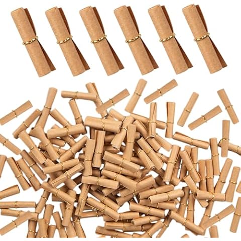 300 Pieces Scroll Paper Mini Message In a Bottle Message Paper Scrolls Mini Lucky Wishing Paper Rolls for Birthday, Anniversary, Valentine Cover