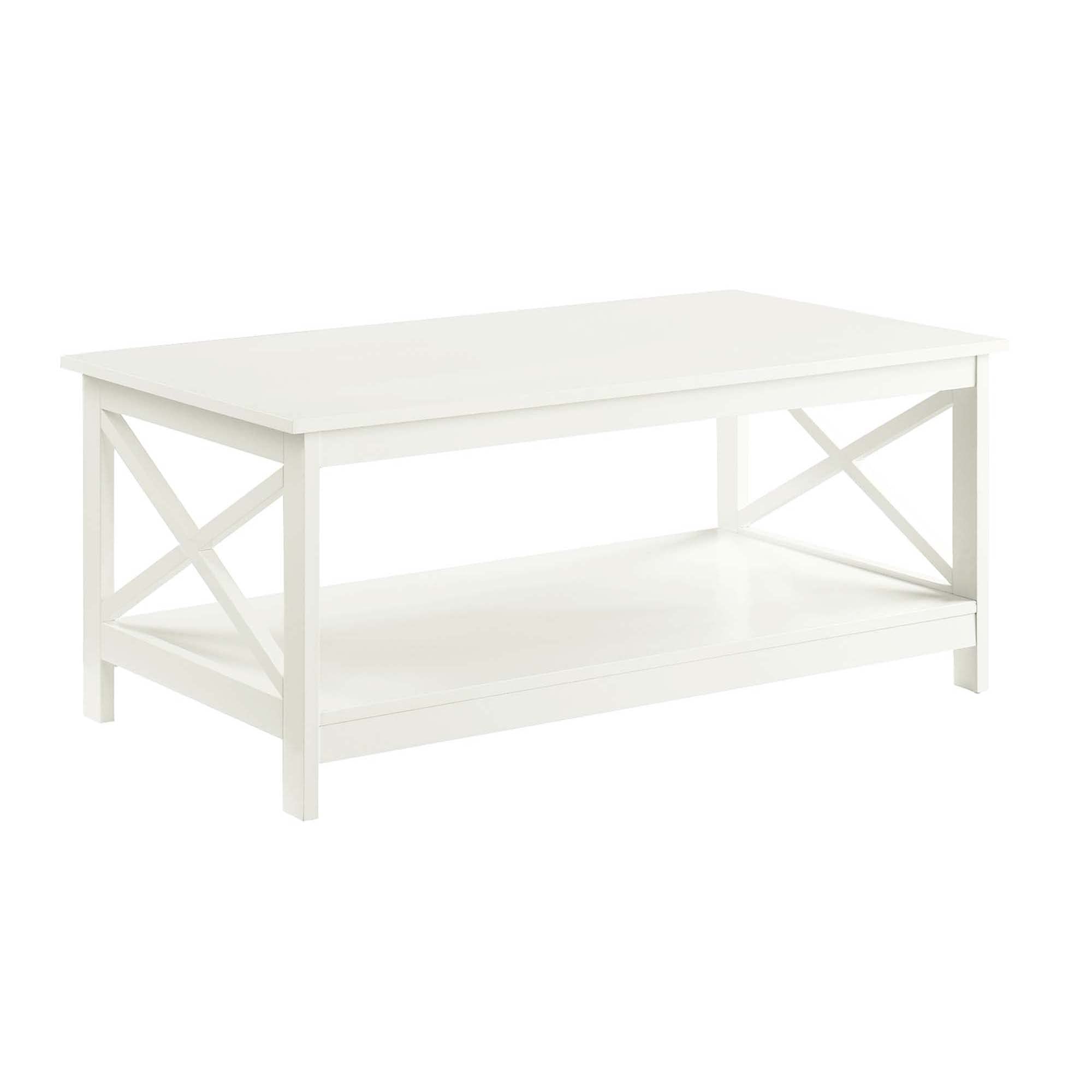 Convenience Concepts Oxford Coffee Table with Shelf, Ivory
