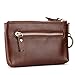 Fmeida Leather Wallet with Keychain- Coffee Coin Purse- Zipper Credit Card Holder for Women