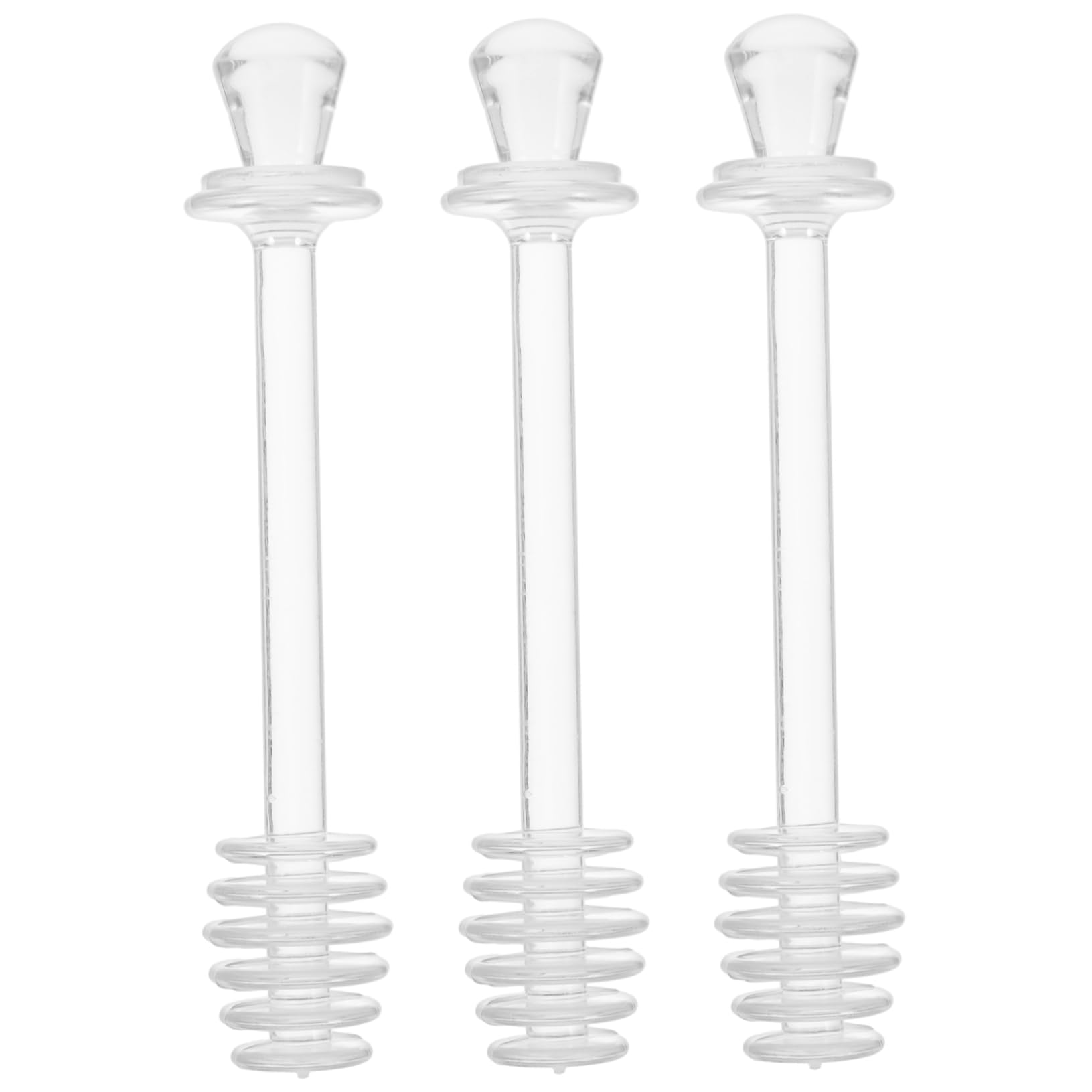 Alipis 3Pcs Transparent Honey Mixing Rod Convenient Honey Dipper Sticks for Effortless Syrup Dispensing for Pots Jars and Kitchen Use