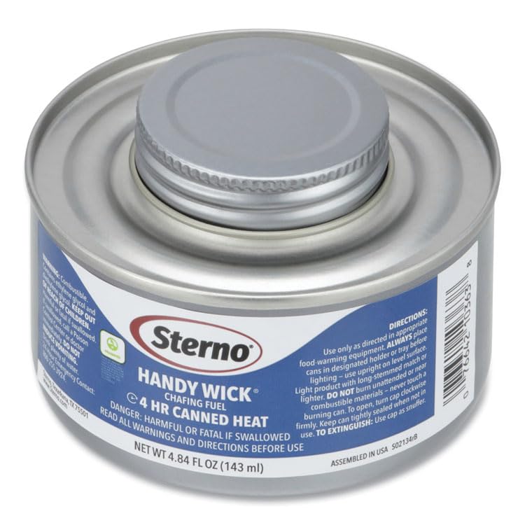 sterno 10364 Handy Wick Chafing Fuel, Methanol, 4 Hour Burn, 4.84 Oz Can, 24/carton