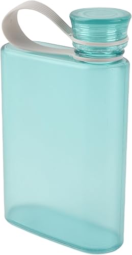 Vista 10 de CHICIRIS Botella de agua plana, 13.4 onzas líquidas, transparente, A5, a prueba de fugas, rectangular, para deportes al aire libre, gimnasio, Gris