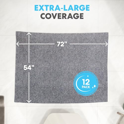 Image of Simpli-Magic Padded XL Moving Blanket Pads, 12 Pack, Heavy Duty, Eco-Friendly Pads for Packing & Furniture Protection