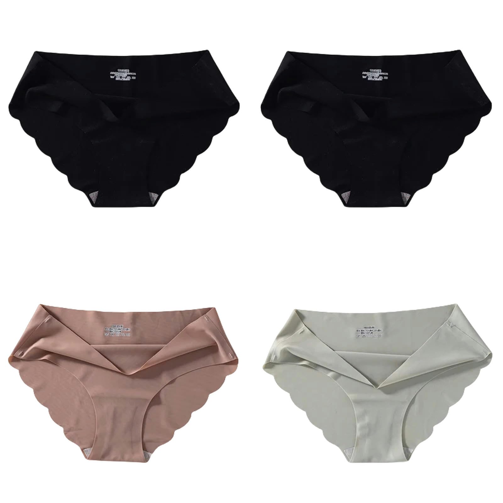 Mutande Donna Cotone 4 Pezzi di Seta Senza Soluzione di continuità Mutandine Sexy per Donne A Medio Vita Comode di Seta Mutandine Femminile-Set 20-m