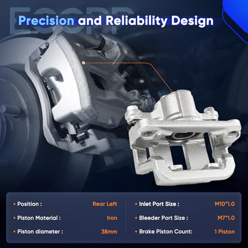 Image of ECCPP 19B6696 Rear Left Disc Brake Caliper Assembly