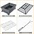 Sophia & William Outdoor Wood Burning Fire Pit Rectangle 33.9" Lx24.0 Wx12.6 H Heavy Duty,Large Patio Steel Bonfire BBQ Grill Firepit with Mesh Spark Lid and Fire Poker for Outside Backyark, Bronze