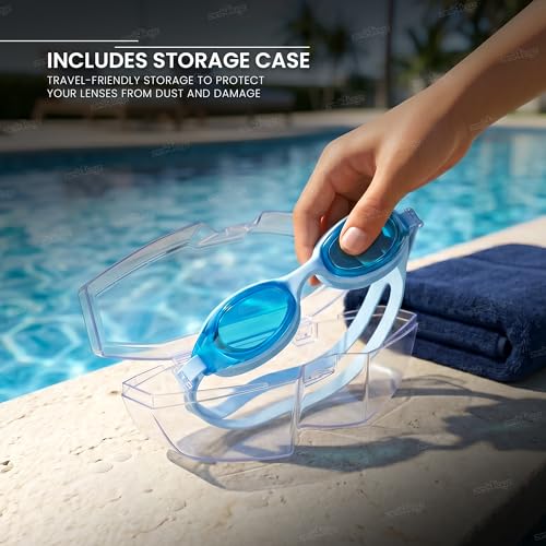 Image of Zest 4 Toyz Swimming Goggles for Kids and Adults with Adjustable Strap Anti-Fog UV Protection Lens Air Tight Comfortable Silicone Frame for Swimming Pool - Sky Blue