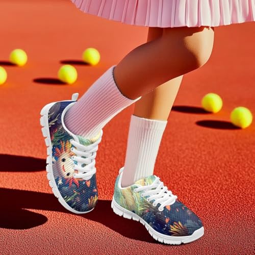 Forchrinse Girls Running Shoes Kids Non Slip Walking Sneakers Lightweight Lace Up Running Tennis Shoes4