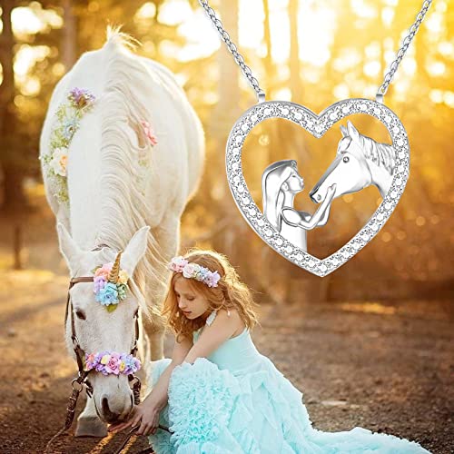 Horse Pendant Necklace for Girls Crystal Heart Pendant Necklaces Jewelry Gifts for Girls Daughter Granddaughter Niece Birthday4