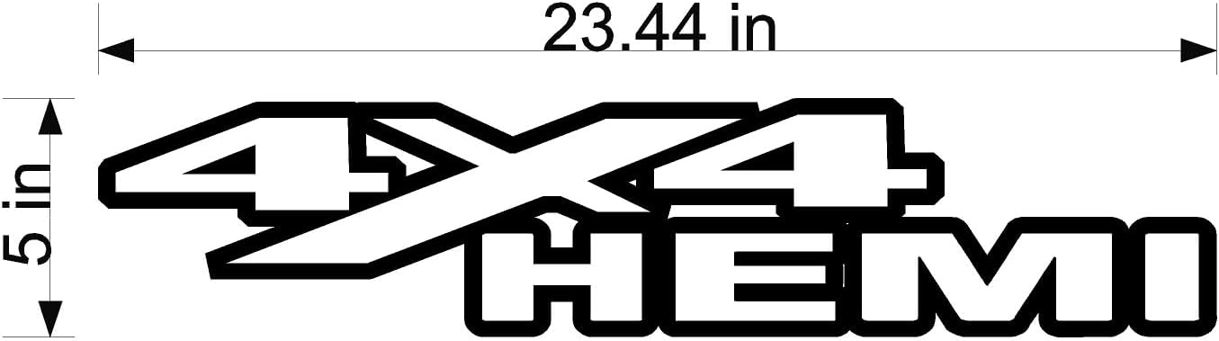 4x4 Hemi Truck Decal- F67A (Gray, 5" x 23:)