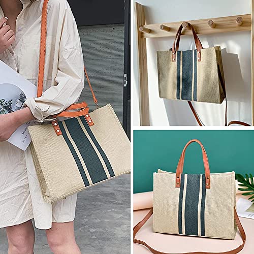 Karani Canvas Tote Bag For Women,Girl's Fashion Shoulder Bag,100% Natural Jute Fiber Crossbody Bag For Work Shopping Travel #TOP5