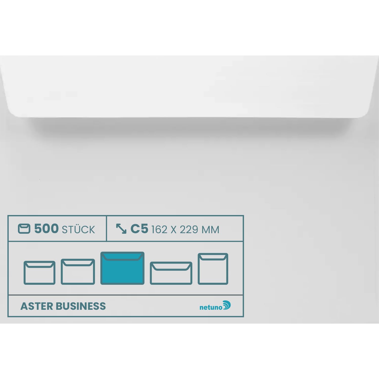 Netuno 500 Briefumschläge Weiß DIN C5 16,2 x 22,9 cm 120g Aster Business Briefkuverts haftklebend ohne Fenster weiße Geschäftsumschläge a5 Premium Papier Briefkuverts c5 elegant für Einladungs-Karten