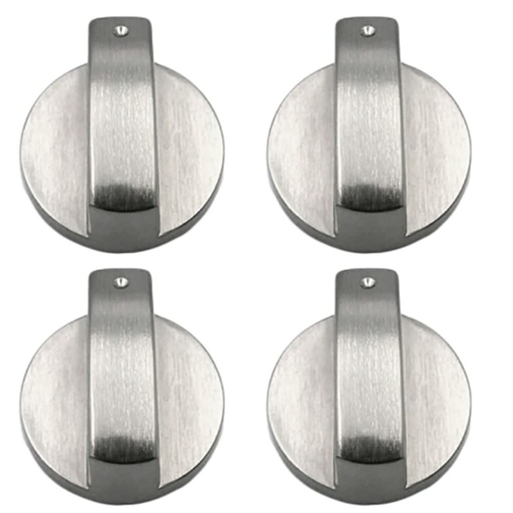 4 Uds., Interruptor de Horno de 6mm, cerraduras de Control de Cocina Plateadas de Metal, Piezas de Utensilios de Cocina, Adaptador de perillas de Cocina de Estufa de Gas de Repuesto