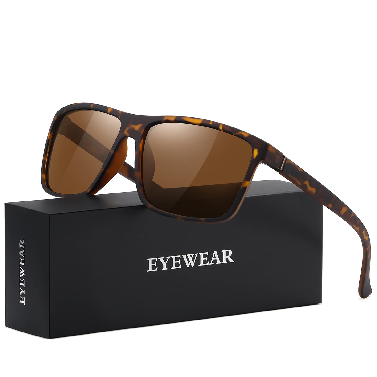 Sunglasses Men Polarized Sunglasses for Mens and Womens,Black Retro Sun Glasses Driving Fishing UV Protection