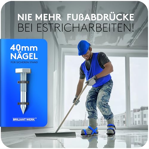 Nail shoes with Velcro fastener, for aerating lawns or as screed shoes, lawn aerator shoes as a perfect aerator, includes two nail lengths, the ideal lawn aerator, blue