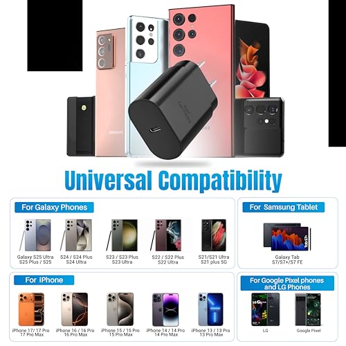 Image of TT&C 2-Pack 30W USB C Charger Block, Wall Power Adapter for iPhone 17,16,15 | PD 3.0 fast charging Block, Compatible with iPhone 17 /16 /15 /14 /13 Pro Max series, iPad, Pro & Galaxy S26 /S25 /S24 (Black)