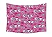 Produktbild daawqee Teen Girls Collection &quotCutie&quot Lettering with Crown Pattern Flower Silhouette Art Illustration Bedroom Living Room Dorm Wall Tapestries Fuchsia Unique Home Decor